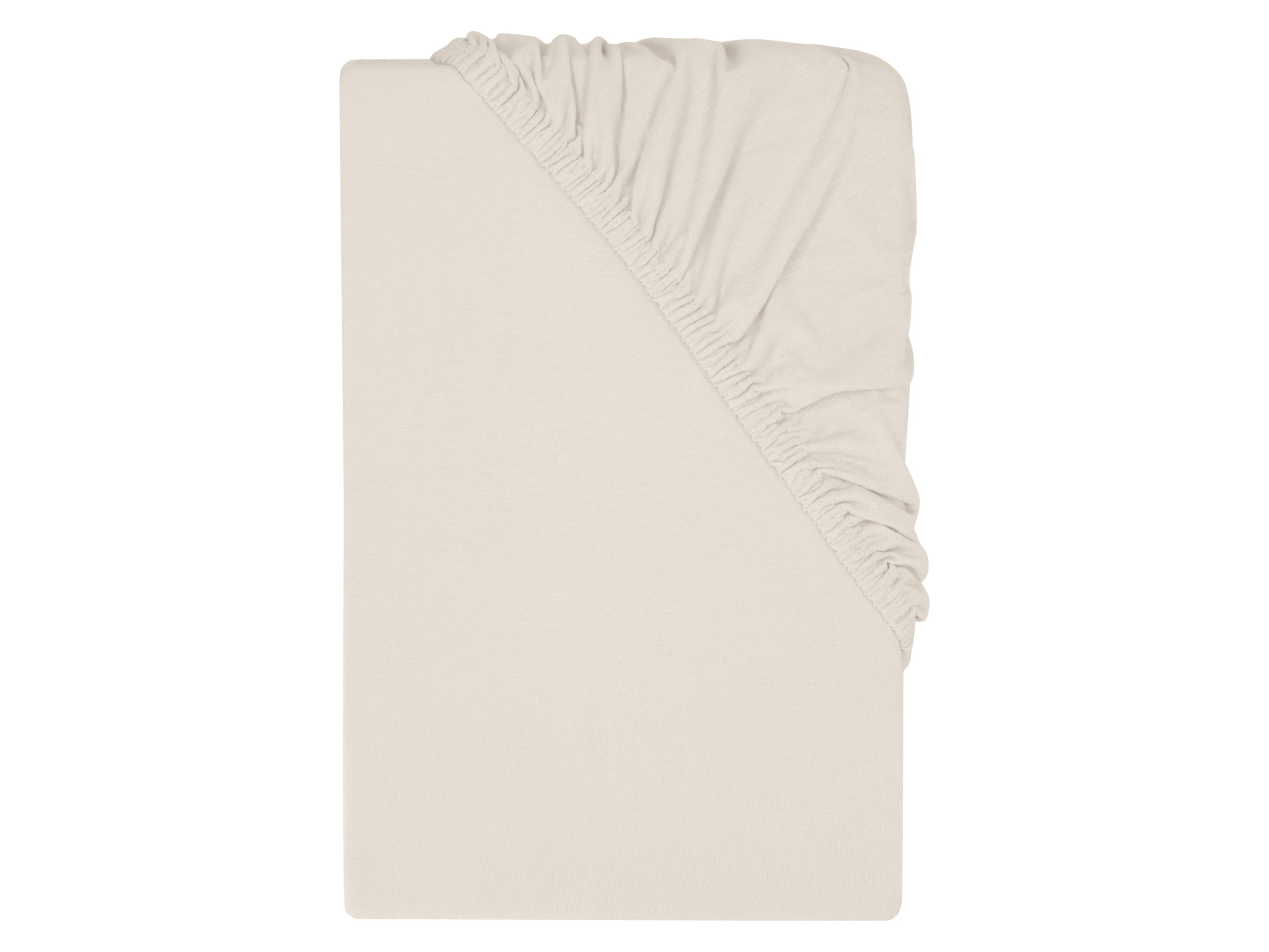 LIVARNO® Jersey-Spannbettlaken mit Leinen, 140-160 x 200 cm (Beige)