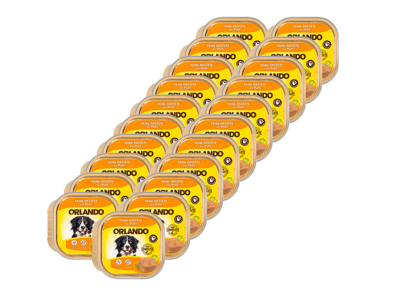 Gehe zu Vollbildansicht: ORLANDO Hundevollnahrung Feine Pastete mit Pute, 21 x 300 g - Bild 1