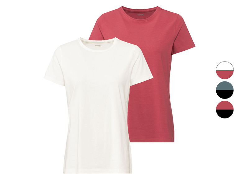 Gehe zu Vollbildansicht: esmara® Damen T-Shirts, 2 Stück, figurbetont aus Stretchjersey - Bild 1