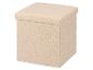 Cremefarbener Bouclé-Aufbewahrungshocker mit abnehmbarem Deckel