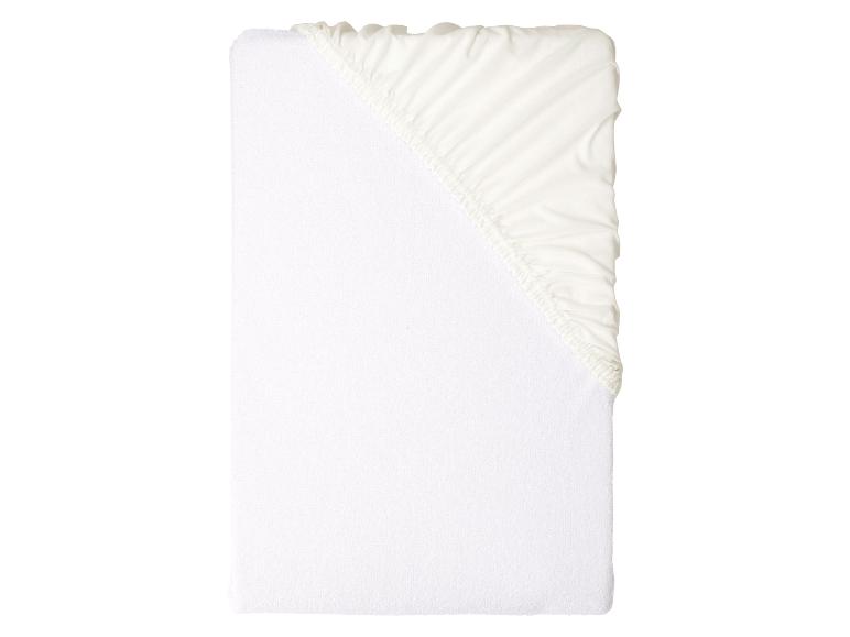 Weißes Frottee-Spannbettlaken mit Gummizug