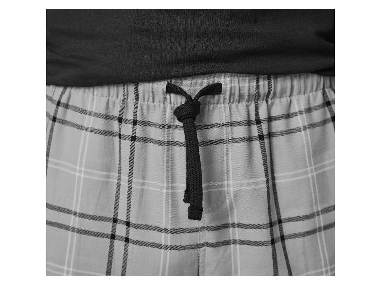 Graue karierte Hose mit schwarzem Kordelzug