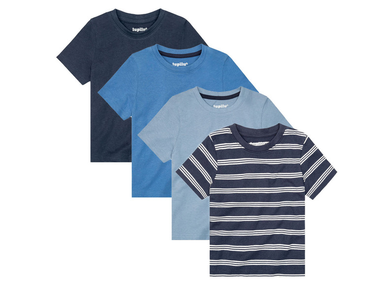 Gehe zu Vollbildansicht: lupilu Kinder Jungen T-Shirts, 4 Stück, aus weicher Single-Jersey-Qualität - Bild 2