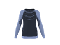 Herren-Sportshirt mit langen Ärmeln, dunkelblau mit hellblauen Details.