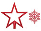 Ein roter Stern und eine Schneeflocke für den Weihnachtsbaum
