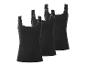 3er-Pack schwarze Damen-Unterhemden mit Spitzenbesatz