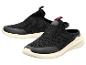 Schwarze Slip-on-Sportschuhe mit weißer Sohle