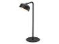 Schwarze Stehlampe mit beleuchtetem Einschaltknopf