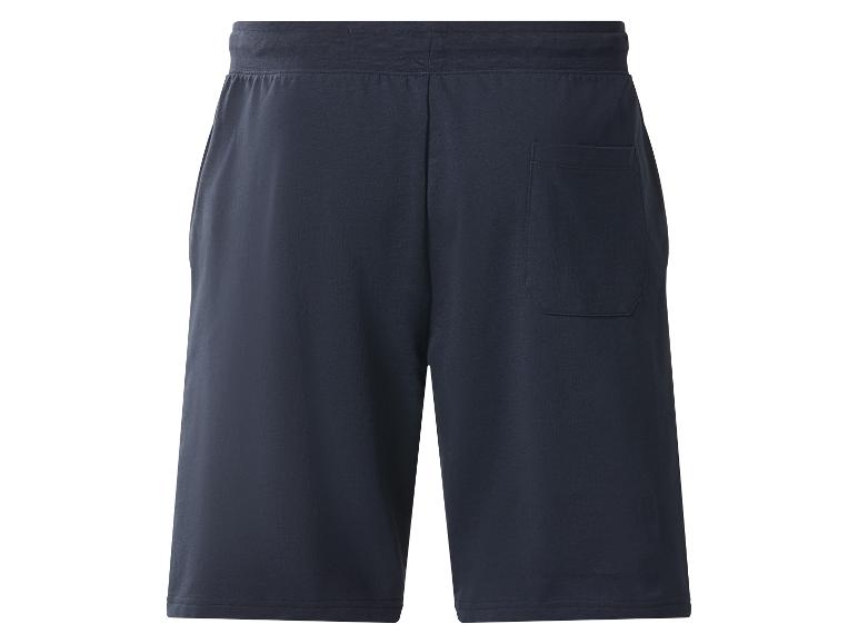 Dunkelblaue Freizeithose mit Gesäßtasche.