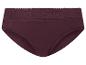 Bordeauxfarbener Damen-Slip mit Spitzenbesatz am Bund.