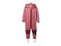 Rosa Kinderoverall mit Kapuze, Reißverschluss und Herzapplikation