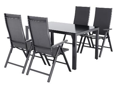 LIVARNO® Alu-Set »Houston«, 5-teilig - Standardtisch & 4 Klappsessel, anthrazit