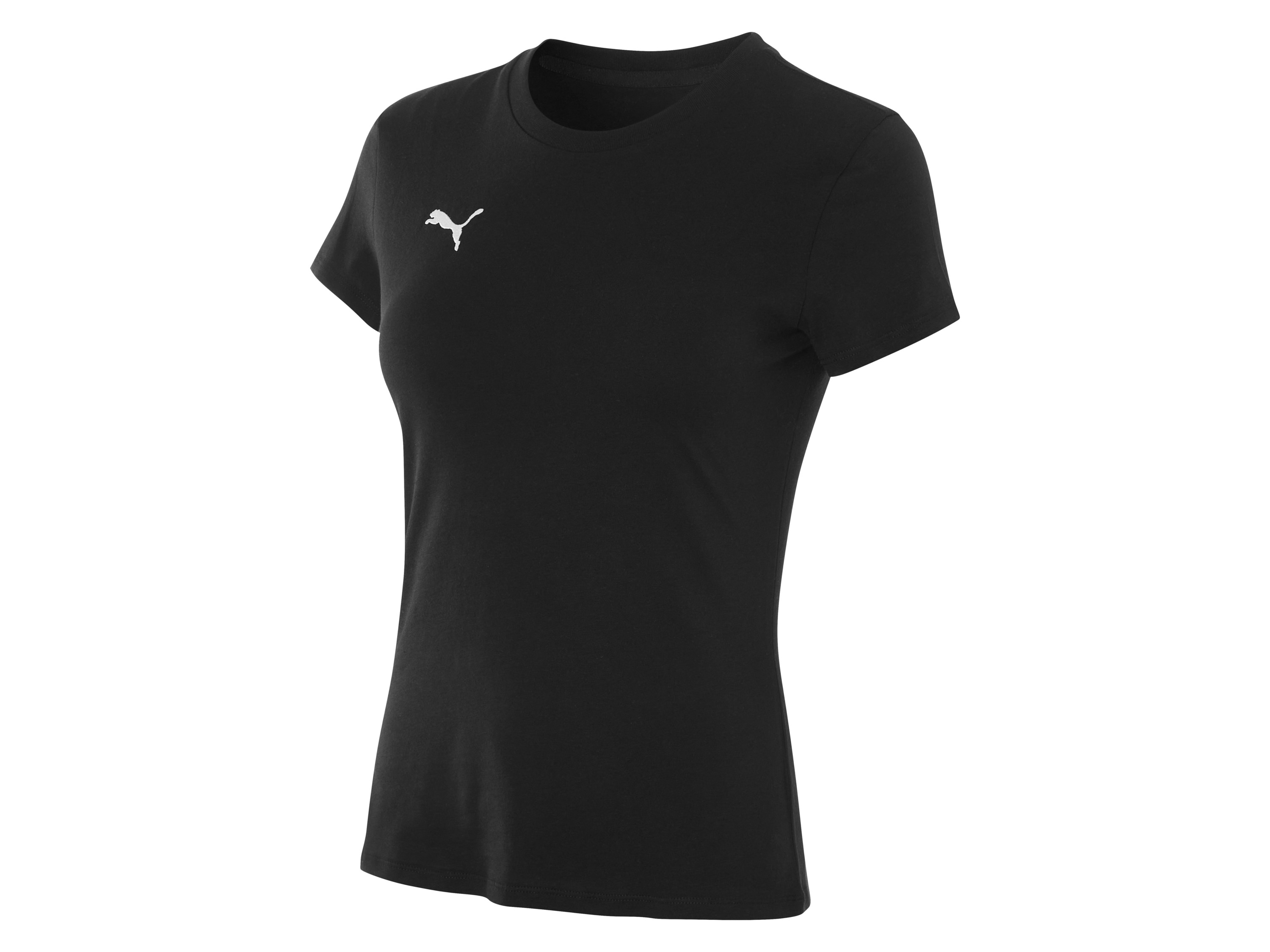 Puma Damen T-Shirt (Schwarz, M)““ | aus atmungsaktiven Jerseystoff im trendigem Design Funktion: – Schnitt: Regular Fit für bequeme Passform Ausschnitt: Rundhalsschnitt Material: Baumwolle 75 % Baumwolle, 25 % Polyester Rippbündchen Pflegehinweis: – Größe: XS – XL““