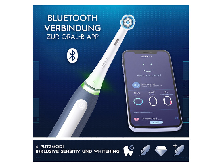 Gehe zu Vollbildansicht: Oral-B iO My Way Elektrische Zahnbürste, Reiseetui, ocean blue - Bild 4