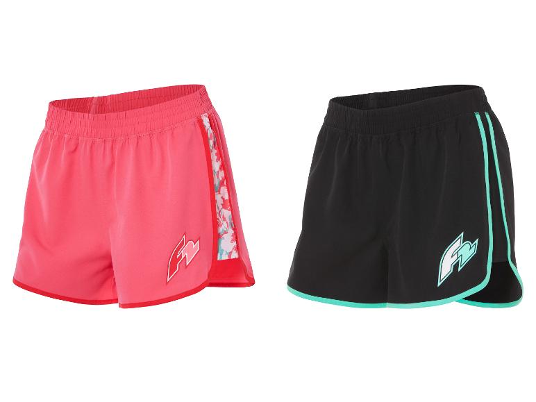 Damen Sport Shorts: pink mit Blumenmuster und schwarz