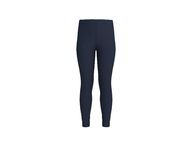 Dunkelblaue Kinderleggings auf weißem Hintergrund.