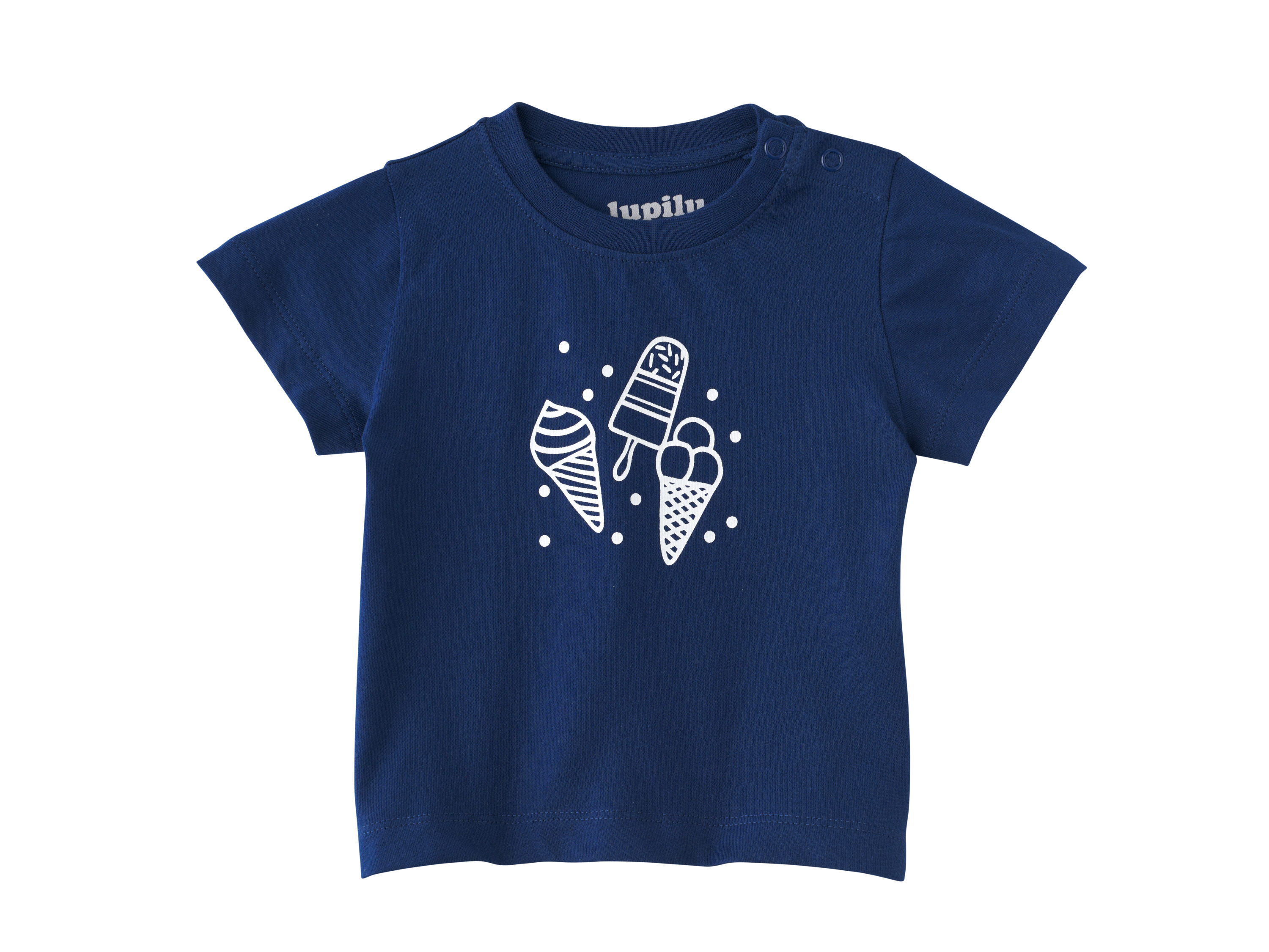 LUPILU® Baby T-Shirt, 2 Stück (Streifen/blau, 74/80) – Bild 2 von 4