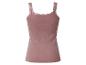 Rosa geripptes Camisole mit Spitzenbesatz