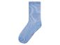 Hellblaue gerippte Socke mit verstärkter Ferse und Spitze