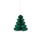 Grüne Papier-Weihnachtsbaumdekoration, hängend.