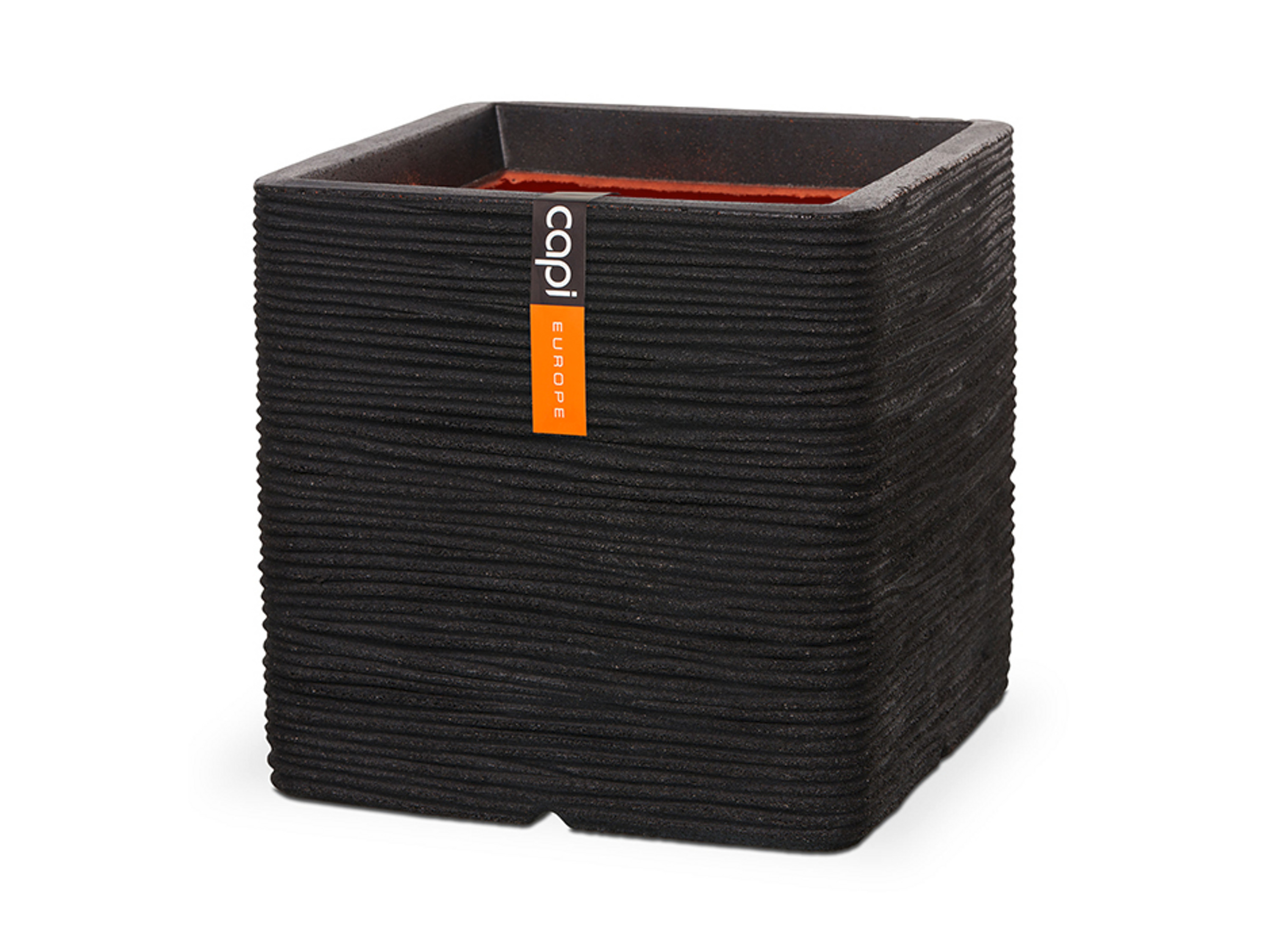 CAPI EUROPE Blumentopf quadratisch (40 x 40 x 40 cm, Schwarz)""