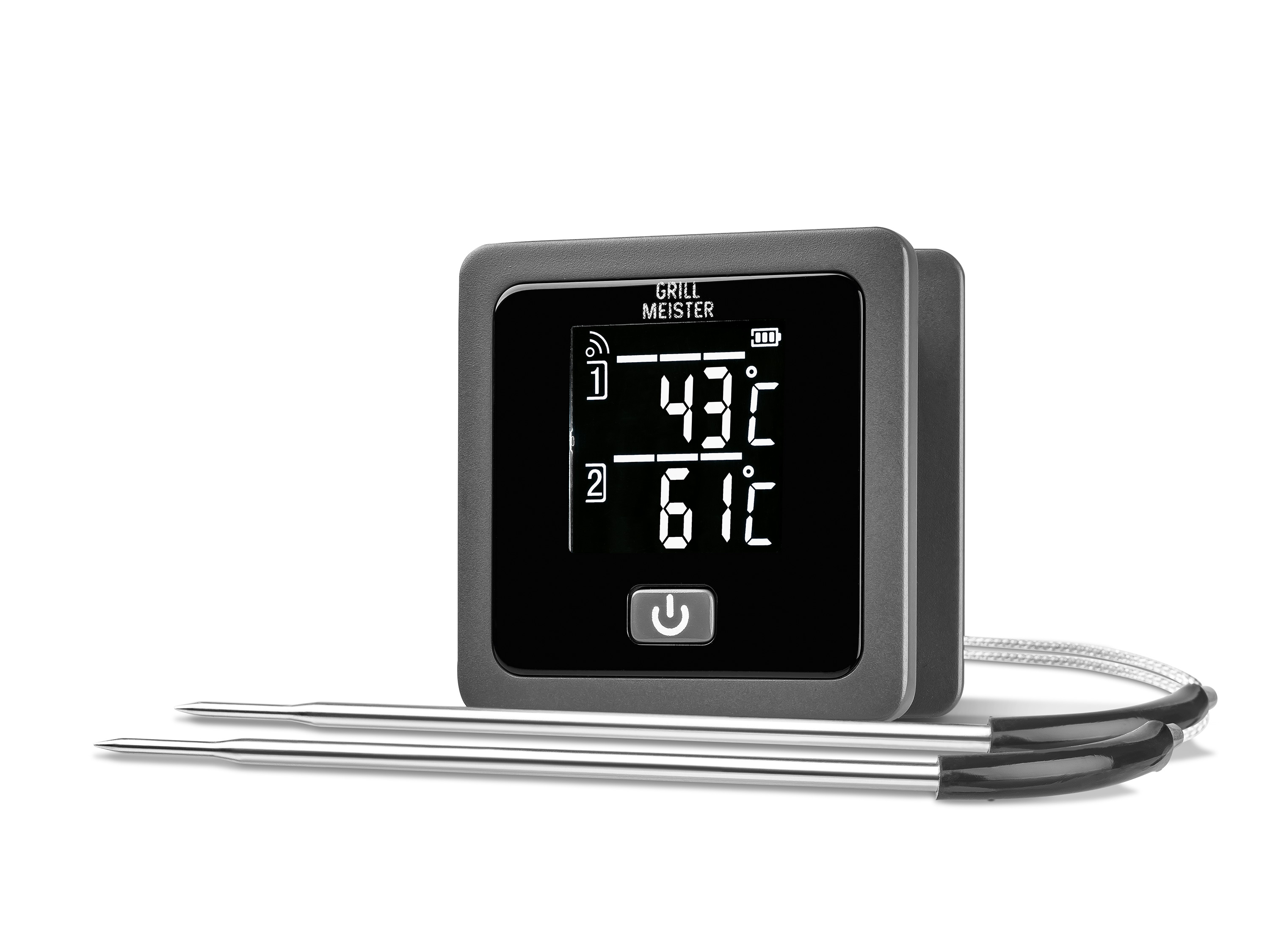 GRILLMEISTER 2 Fühler Grillthermometer Funk GFGT 433 B2 / Bluetooth GTGT 2.4 A2 (Bluetooth) | 04334036073599