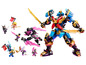 LEGO Ninjago Set mit einem großen Mech, kleinen Figuren und Zubehör.