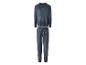 ESMARA MEN Herren Nicki-Pyjama in Dunkelblau, bestehend aus einem Oberteil und einer Hose.