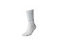 Weißer Socken mit blauen Buchstaben