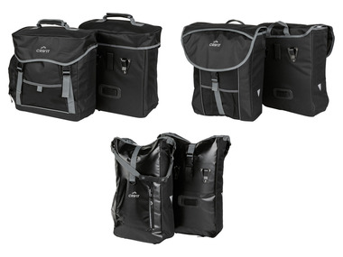 CRIVIT Fahrrad-Gepäcktaschen-Set, 2 Stück, reflektierende Details