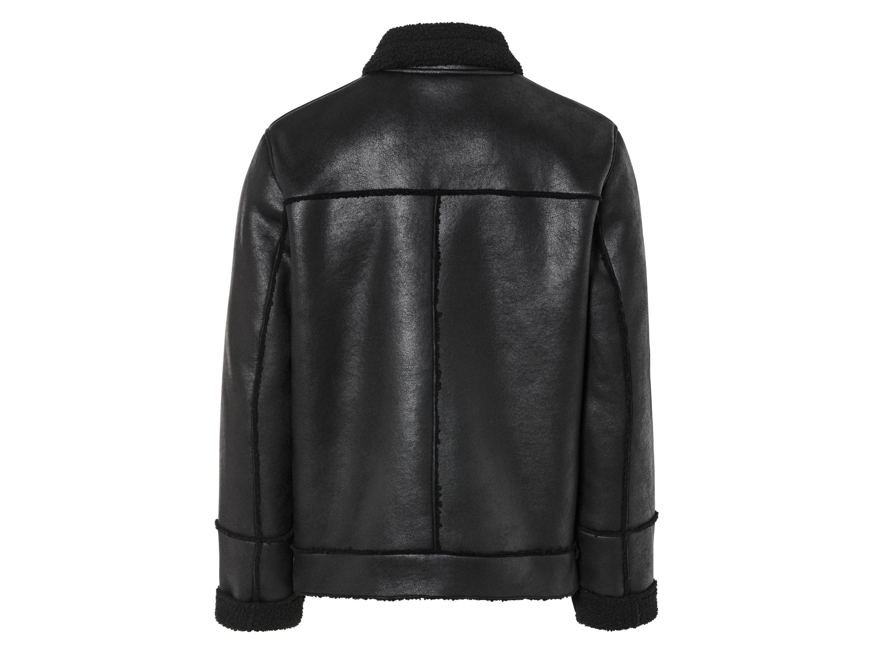 Thumbnail - LIVERGY® Herren Bikerjacke Lammfellimitat (Schwarz, XL(56/58))