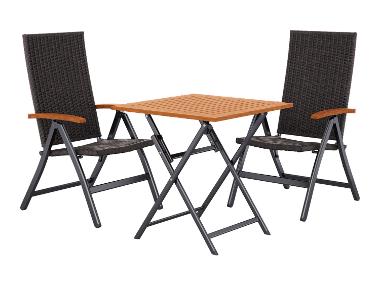 LIVARNO® Geflecht-Set »Valencia«, 3-teilig - Klapptisch & 2 Klappsessel