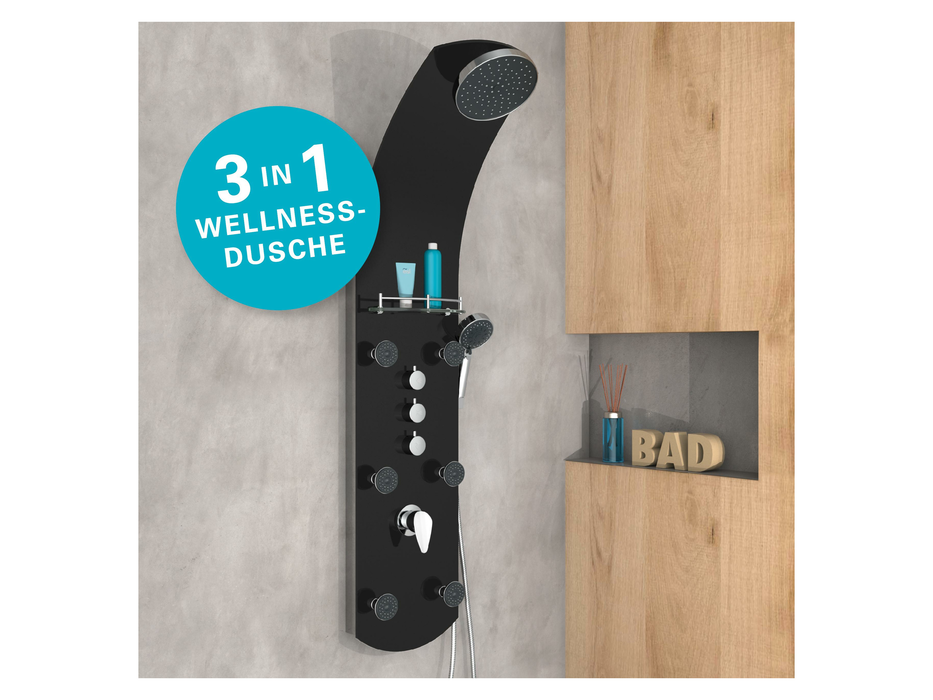 Thumbnail - Eisl Duschpaneel KARIBIK (Schwarz)""