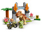 Lego Jurassic World Set mit T-Rex, Motorrad und Triceratops.