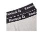 Graue und schwarze Reebok Boxershorts mit Logo am Bund.