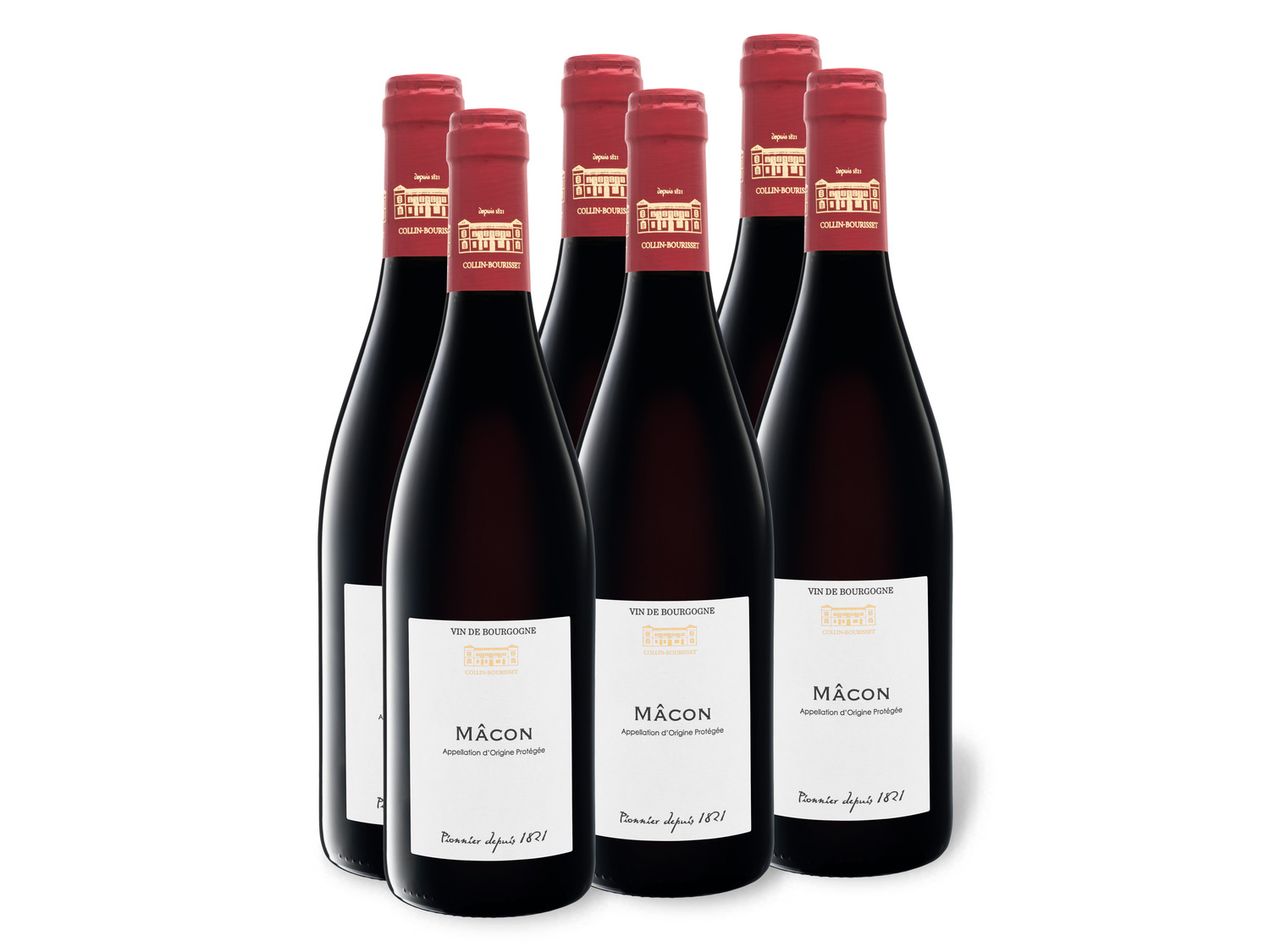 6 x 0,75-l-Flasche Weinpaket Collin Bourisset Mâcon AOP trocken, Rotwein