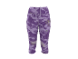 Sportliche Capri-Leggings für Damen mit lila Camouflage-Muster und Kordelzug in der Taille.