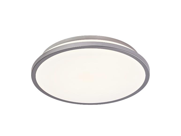 Runde LED-Deckenleuchte mit grauem Rahmen und weißem Diffusor