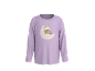 Lila Kinder-Langarmshirt mit schlafendem Bären auf dem Mond