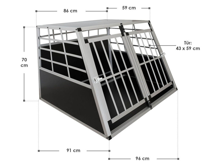 Gehe zu Vollbildansicht: Juskys Hundetransportbox für Pkws, aus Aluminium - Bild 20
