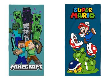 Kinder Strandtuch »Super Mario / Minecraft«