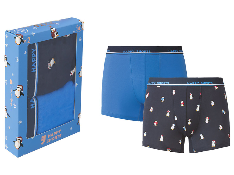 Gehe zu Vollbildansicht: Happy Shorts Herren Boxershorts, 2 Stück, mit Weihnachtsmotiv & Geschenkverpackung - Bild 11