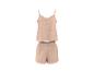 Beiges zweiteiliges Pyjama-Set mit Spaghettiträger-Top und Shorts