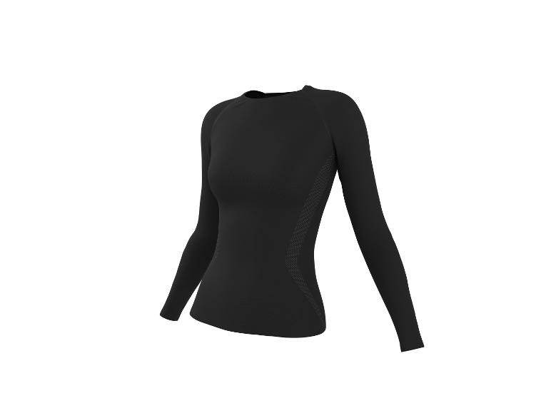 Schwarzes langärmeliges Thermo-Shirt für Damen