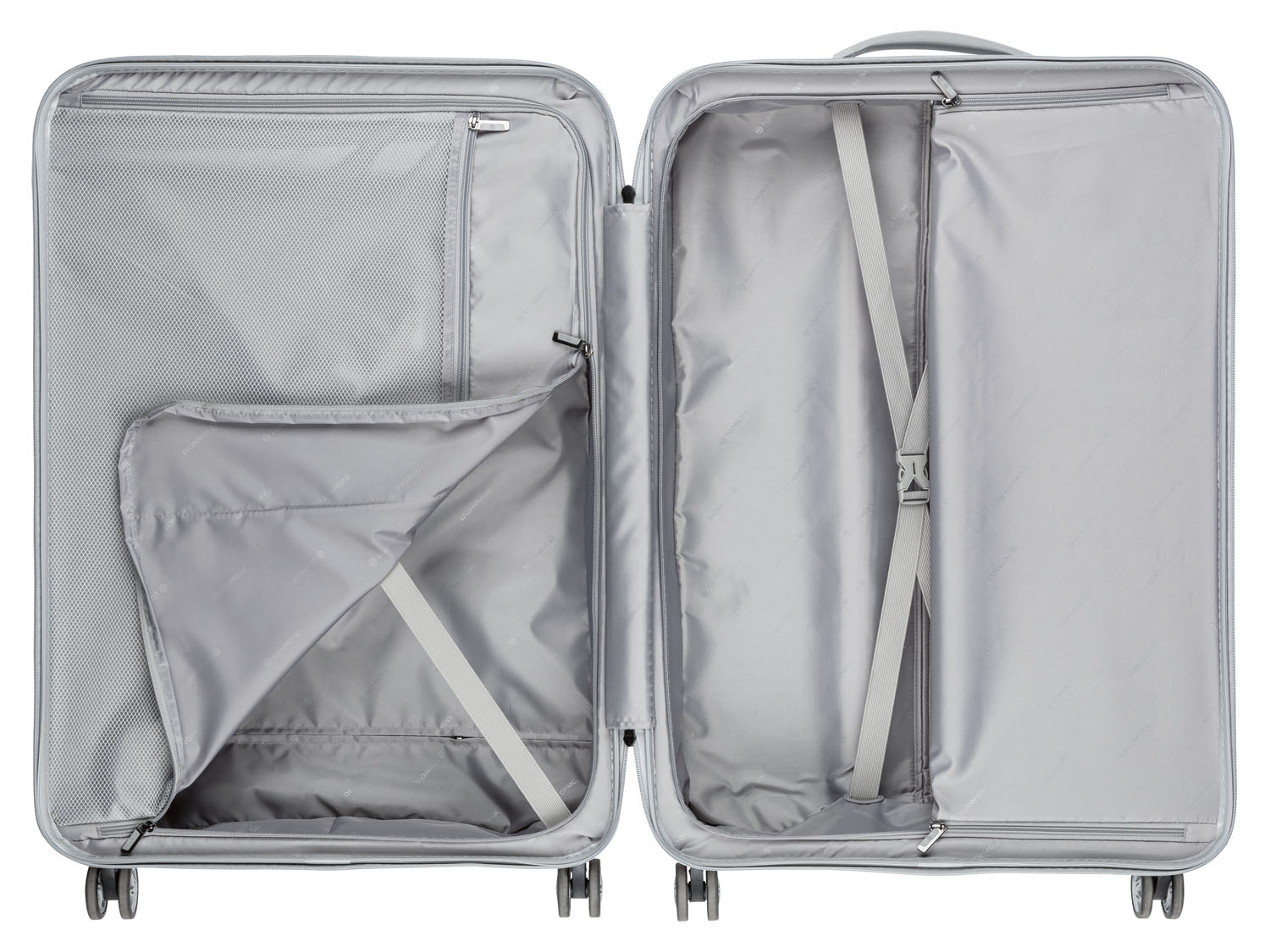 TOPMOVE® Koffer mit 4 Rollen 90 l silber | Trolley & Hartschalenkoffer