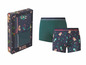 Zwei Boxershorts von Happy Shorts mit Weihnachtsmotiv.