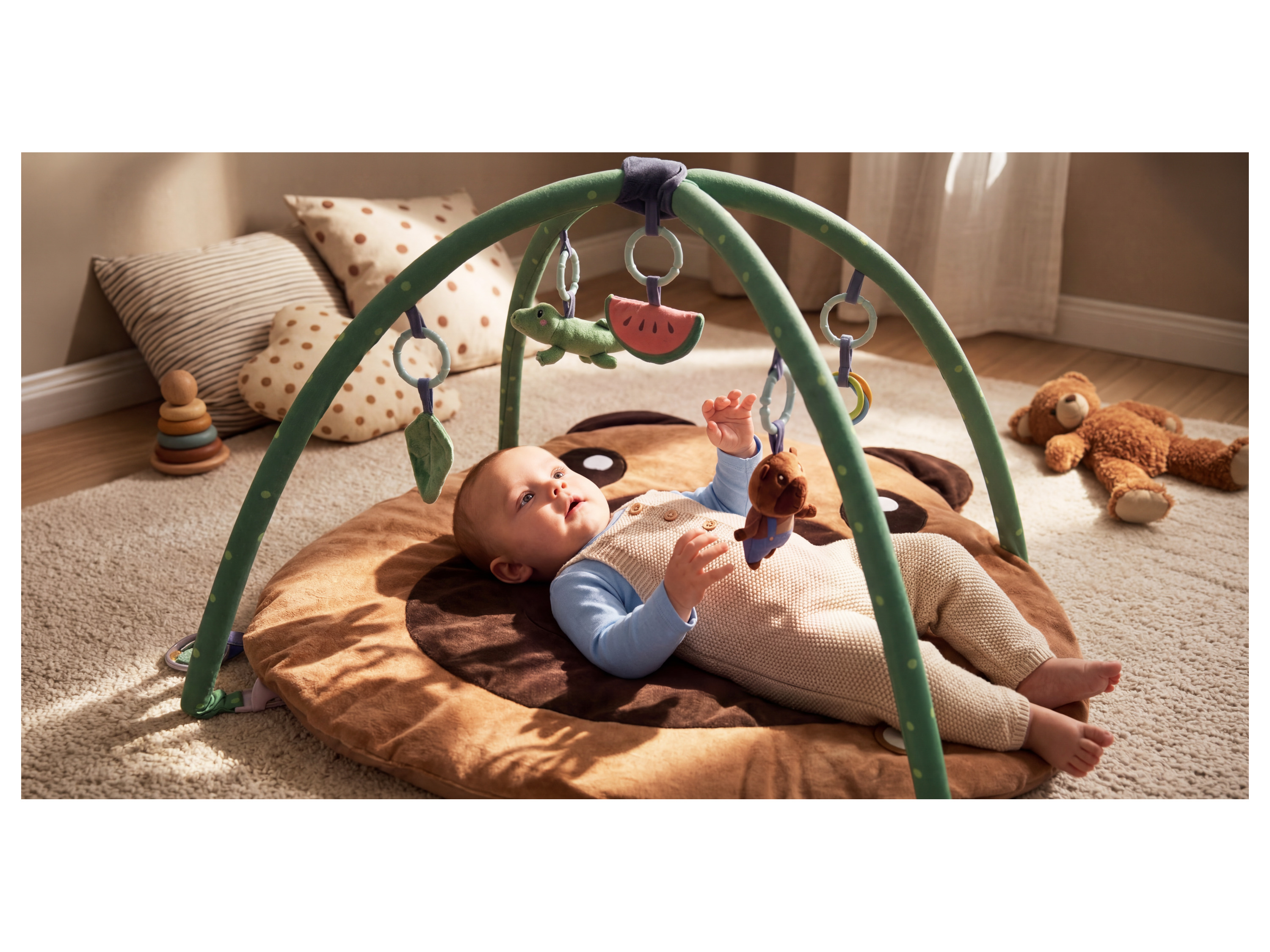 LUPILU® Baby Strick-Latzhose (Beige, 86/92) – Bild 4 von 4