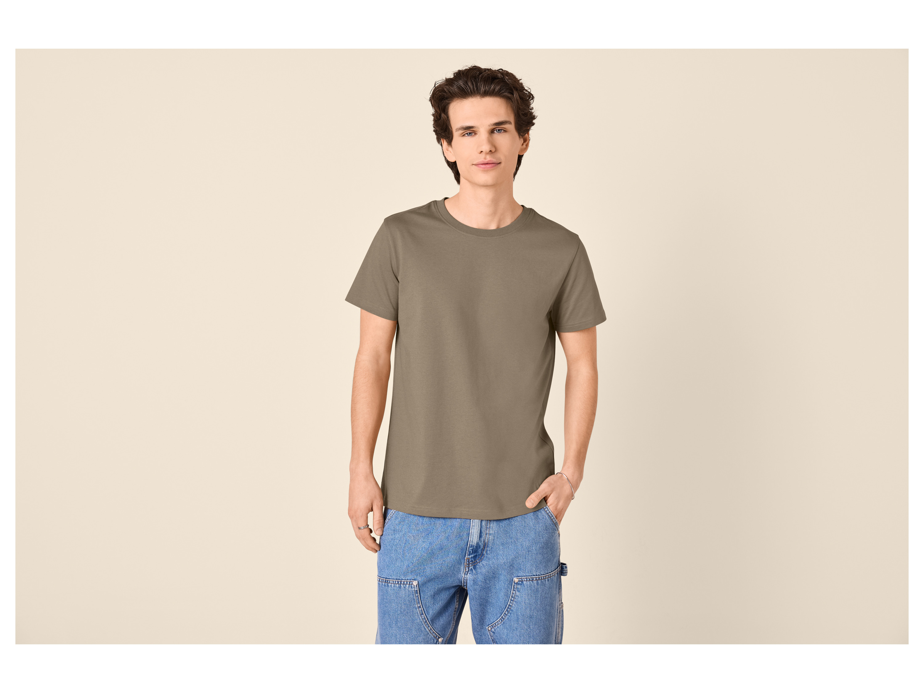 ESMARA MEN Herren T-Shirt (Beige, S (44/46)) – Bild 2 von 4
