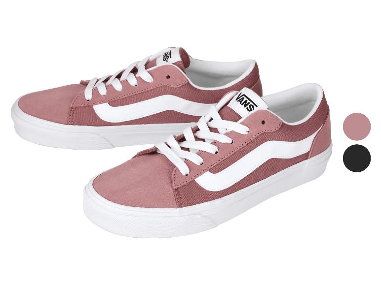 Damen-Sneaker in Rosa mit weißen Details und Schnürsenkeln.