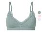 Weicher Spitzen-Bralette in Mintgrün, auch in Rosa und Weiß erhältlich.